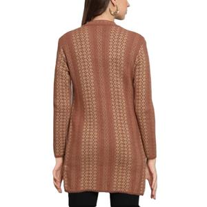 <b>Women</b> Trendy Slim Fit <b>Longline</b> <b>Cardigan</b> High Neck Wool Blend Warm Winter Sweater Coat Button Closure Full Sleeve - Product Image 2