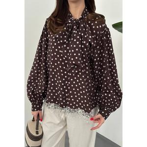 เสื้อลูกไม้ลายจุดสีน้ำตาล - สีน้ำตาล - Product Image 4