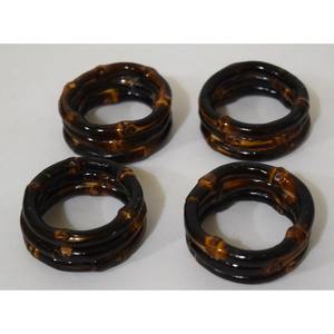 Anneau de serviette rond en bois rustique, accessoire de table décoratif pour la cuisine, la maison, les dîners, les rassemblements, les fêtes, les événements, en provenance d'Inde - Product Image 3