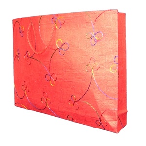 LOWELLCRAFT Letter Pattern Brown Recycle Paper <b>Bag</b> with Rope Handle <b>Medium</b> <b>Size</b> Manufacturer From Delhi - Product Image 1
