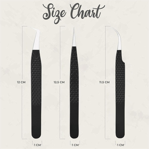 Ensemble de 3 pinces à cils en acier inoxydable personnalisées pour cils incurvés et droits par Vaslcare - Product Image 6