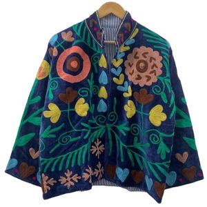 Handmade Velvet Embroidered Suzani Jacket Velvet Boho Coat Colorful Artisan Velvet Jacket <b>Unique</b> Folk Art Outerwear <b>Gift</b> <b>For</b> <b>Her</b> - Product Image 1