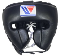 Protector de Cabeza de Boxeo Personalizable de Cuero Vacuno Genuino de Alta Calidad con Cordones, Negro, Transpirable, Ligero y de Secado Rápido
