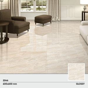 กระเบื้องปูพื้นเซรามิกเคลือบเงา ขนาด 600x600 มม. คุณภาพพรีเมียม ดีไซน์ทันสมัย เหมาะสำหรับใช้ในวิลล่า ซูเปอร์มาร์เก็ต พร้อมคุณสมบัติต้านเชื้อแบคทีเรีย - Product Image 2
