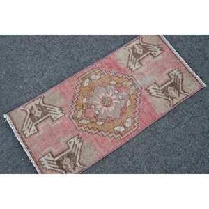 Classique Rose Marron 1.4 X 2.8ft Laine Tapis Turc Patchwork Conception pour Salon Chambre pour Adolescents Rectangle Couloir Latex - Product Image 2