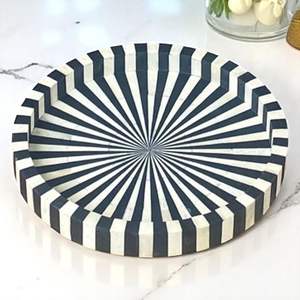 ถาดเสิร์ฟอาหารแบบฝังสวยงามถาดเสิร์ฟแบบทำมือถาดสำหรับตกแต่งชากาแฟผลไม้อาหารเช้าสุดหรู - Product Image 3