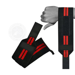 Bandages de poignet en coton et polyester imprimés personnalisés, équipement d'entraînement de fitness de puissance avec logo de marque privée, soutien à l'haltérophilie - Product Image 4