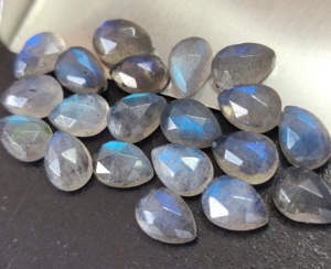 Natural Labradorite Pear <b>Rose</b> Cut Faceted <b>Top</b> Quality 5x7mm <b>Top</b> Quality - Labradorite Pear <b>Rose</b> Cut Faceted - Product Image 6