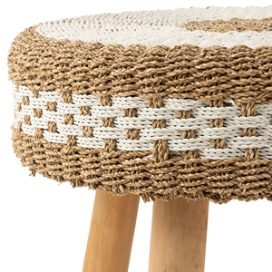 เก้าอี้หญ้าทะเลทรงกลมมีขาไม้วัสดุธรรมชาติเป็นมิตรต่อสิ่งแวดล้อมผลิตจากเวียดนามทนทานขายส่ง - Product Image 1