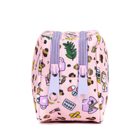 Pochette de rangement grande capacité, pochette de cosmétiques en nylon entièrement imprimée, pochette de voyage à fermeture éclair, organiseur de toilette, trousse de maquillage de voyage