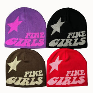 Gorro Tejido Jacquard Cálido para Exteriores, Gorro Personalizado con Etiqueta y Patrón de Calavera Desgastada, Gorro de Diseñador, Unisex - Product Image 5