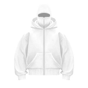 Custom Unisex Cotton Balaclava Hoodie High Quality Full <b>Zip</b> Winter Thermal Hoodie Street Style with Digital Printing for <b>Men</b> - Product Image 3