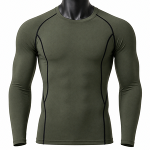 <b>Men</b>’s Long Sleeve Compression Shirt Gym Fitness Tight <b>Base</b> <b>Layer</b> Sportswear Custom OEM Wholesale - Product Image 1
