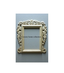 Cadre de miroir en bois élégant avec des sculptures florales et un design antique artisanal pour une chambre luxueuse ou un mur de couloir - Product Image 6