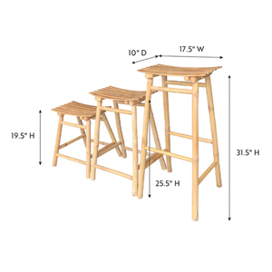 เก้าอี้ไม้ไผ่ธรรมชาติสำหรับสวนทำจากไม้ไผ่ม้านั่งสำหรับเคาน์เตอร์บาร์สไตล์โรงนา - Product Image 4