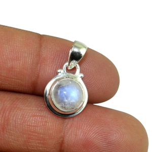 Collar de joyería fina con colgante de piedra lunar Simple de Plata de Ley 925 de la mejor calidad para niñas estampadas 925 - Product Image 1