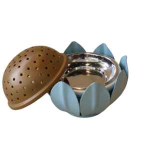 White Royals Oriente Medio Aspecto árabe Estilo indio Madera Metal Bakhoor Quemador de incienso Fragancia aromática para el hogar Mesa decorativa - Product Image 4