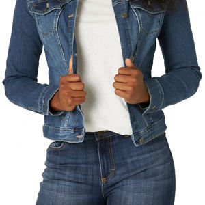 Vente en gros Veste en jean de haute qualité Veste d'extérieur décontractée pour femmes Manteau boutonné en jean Veste oversize - Product Image 5