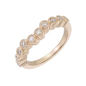 Bague de mariage incurvée en diamant de laboratoire certifié étincelant avec sertissage à griffes en or massif 14K F-VS2, produit fait main - Product Image 3