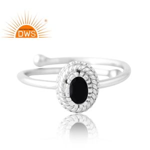 Nouvelle tendance, bague en argent 925 avec pierre précieuse en onyx noir naturel, bijoux personnalisés pour femmes, cadeau pour elle, fabricant de bijoux indien - Product Image 3