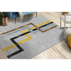 Tapis Minimaliste : Tapis d'Entrée Bohème Moderne, Tapis Doux Non Tissé - Product Image 5