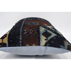 Bohemian Vintage Floral Kilim Pillow 16x24 Inch Brown Wool <b>Cushion</b> <b>Printed</b> Silk <b>Cushion</b> for Floor Decorative Purpose - Product Image 5