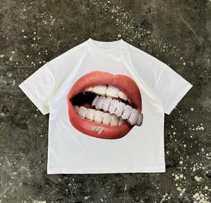 Camiseta de Algodón Grueso, Estilo Urbano, Estampado Gráfico Vintage, Talla Grande, Estilo Holgado - Product Image 2