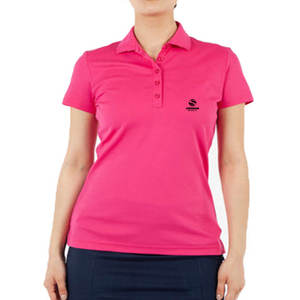 เสื้อยืดแขนสั้นผ้าคอตตอนผสมสำหรับผู้หญิง สีชมพูล้วน ปักลายตามสั่ง แห้งเร็ว ระบายอากาศได้ดี - Product Image 1