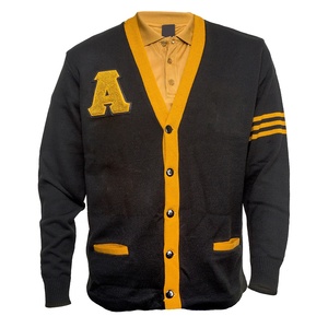 Alpha Fraternity <b>custom</b> greek letters Embroidered Men <b>Custom</b> Style Cardigan Sweater <b>custom</b> private logo comfortable cardigan - Product Image 2