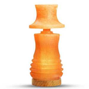 Lámpara de sal rosa del Himalaya hecha a mano fabricada a medida en Pakistán con luz LED y lámparas de mesa con fuente de alimentación eléctrica - Product Image 1