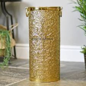 Hammered Texture High Grade Gold Plated SUperior Quality <b>Metal</b> Made <b>Umbrella</b> <b>Stand</b> Household And Hotel Usage Supply From India - Product Image 4