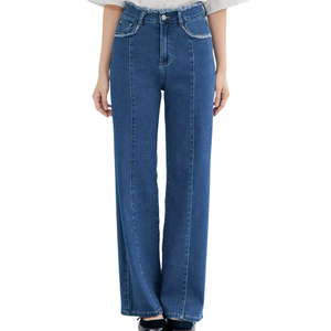 En Stock, Jeans de Mezclilla de Verano para Mujer, Estilo Bohemio, Cintura Alta, Corte Recto, Transpirables, Casuales, de Alta Calidad - Product Image 1