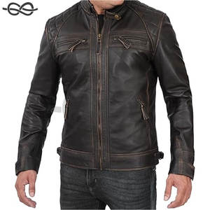 Chaqueta de Cuero para Motocicleta Más Vendida para Hombre, Acolchada, Estilo Café Racer, Cuello Alto, Transpirable, para Motociclistas con Estilo - Product Image 3