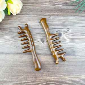 Peine de Madera Ecológico para Masaje Capilar, Peine de Dientes Anchos de Madera Natural para Masaje del Cuero Cabelludo, Herramienta para el Cuidado del Cabello para Salón, Spa y Hogar - Product Image 1