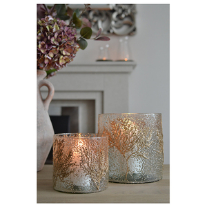 Popular Brand Product Good Quality <b>Glass</b> and Adorned with Delicate Gold Leaf Accents Candle Holder - Product Image 3