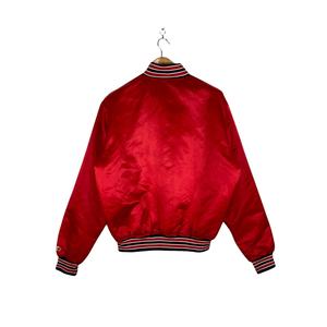 Veste universitaire Letterman vintage personnalisée OEM pour homme, bombardier d'hiver, vol, broderie de rue principale en satin pour baseball - Product Image 2