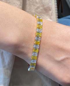 Envío Directo, Nuevo Brazalete de Tenis de Plata S925, Estilo Hip Hop, VVS, Esmeralda, Moissanita Certificada por GRA, para Regalo - Product Image 3