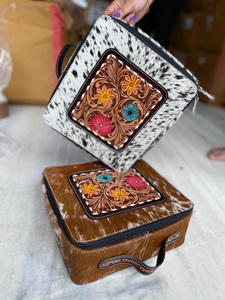 กล่องเครื่องประดับหนังขนแบบซ่อนเครื่องมือทำมือสไตล์ตะวันตกใหม่กล่องเครื่องประดับสำหรับเดินทางทันสมัยน่ารักเครื่องประดับที่จำเป็นสำหรับการจัดเก็บน้อยที่สุด - Product Image 2