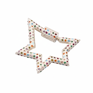 Dijes de Plata de Ley 925 Chapados en Oro con Cierre de Mosquetón y Estrella, Multicolores, con Circonitas Cúbicas, Libres de Níquel y Plomo, Unisex - Product Image 1