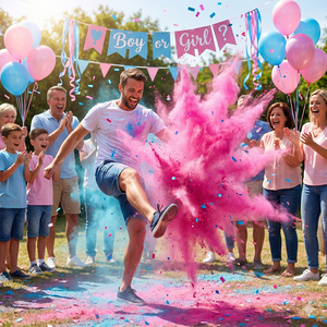 Nouveauté Ballon de football Révélation du Sexe, Poudre Holi de farine de maïs rose/bleue, Baby Shower, vente en gros, Espagne - Product Image 4