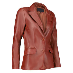 Samavia แจ็กเก็ตหนังวัวแท้สำหรับผู้หญิง, แจ็กเก็ตหนังแกะแท้สไตล์วินเทจทันสมัย - Product Image 4