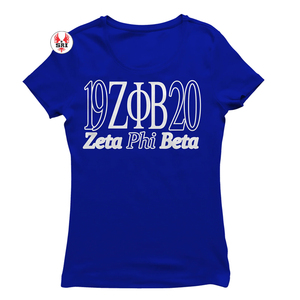 T-shirt en coton premium pour femmes avec broderie personnalisée de lettres grecques, t-shirt de la sororité Zeta Phi Beta - Product Image 3