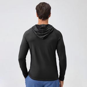 Pull à manches longues actif pour hommes, sweat à capuche léger, sweat-shirts d'entraînement de gymnastique à séchage rapide pour l'hiver numérique, vente en gros - Product Image 4