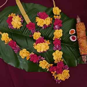 ผู้ผลิตอินเดียเครื่องประดับเจ้าสาว haldi ดอกไม้ทำด้วยมือขายส่งเครื่องประดับคอสร้อยคอต่างหูกับเครื่องประดับ Tikka Maang - Product Image 2