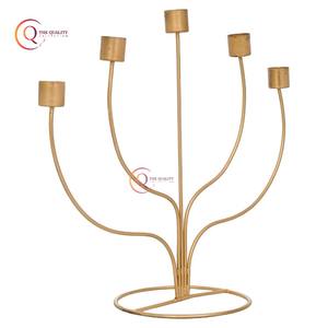 Bougeoir style moderne finition couleur or fil de fer fait décoration de noël décor à la maison métal artisanat unique bougie pot - Product Image 3