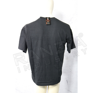 Camiseta de algodón negro con logotipo personalizado Ranzia Industry Gym Wear Unisex OEM Tee para Fitness y uso informal - Product Image 4