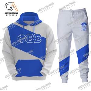 Custom Phi Beta Sigma Negro Tech Fleece Jogger Set Chaqueta con capucha y Joggers, Premium Fraternity Chándal - Product Image 5