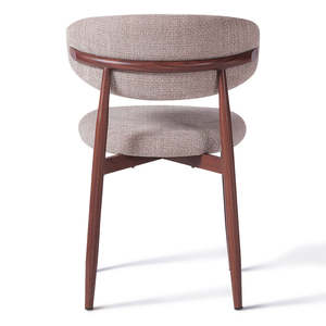 เก้าอี้รับประทานอาหารหุ้มด้วยไม้สีเข้มเบาะที่นั่งและพนักพิงแกะสลักออกแบบมาสำหรับการตกแต่งภายในห้องรับประทานอาหารที่ไร้กาลเวลา - Product Image 6