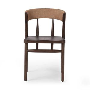 Chaise de salle à manger moderne Cadre en bois de teck massif avec dossier en rotin tissé de haute qualité pour une utilisation intérieure et extérieure - Product Image 2