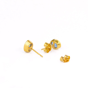 ต่างหูเม็ดเดี่ยวสีทองรูปวงรีขนาด8x12มม. สำหรับงานแต่งงานหรือของขวัญ - Product Image 3